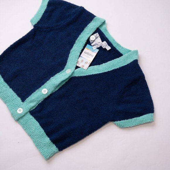 NTW -- Cabana by Crown & Ivy Womens Sweater Cardigan Cropped Front Button Front - Picture 3 of 8